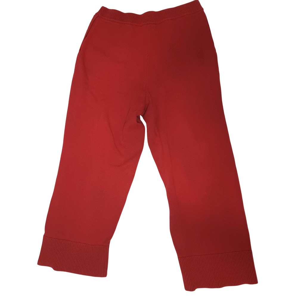 FP Beach Free People Red Knit Cropped Wide Leg Pants XL Lagenlook Boho Casual